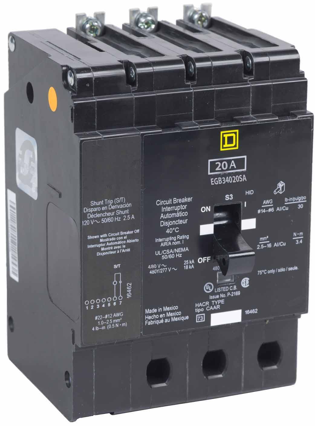 EGB34020SA - Square D - Molded Case Circuit Breakers