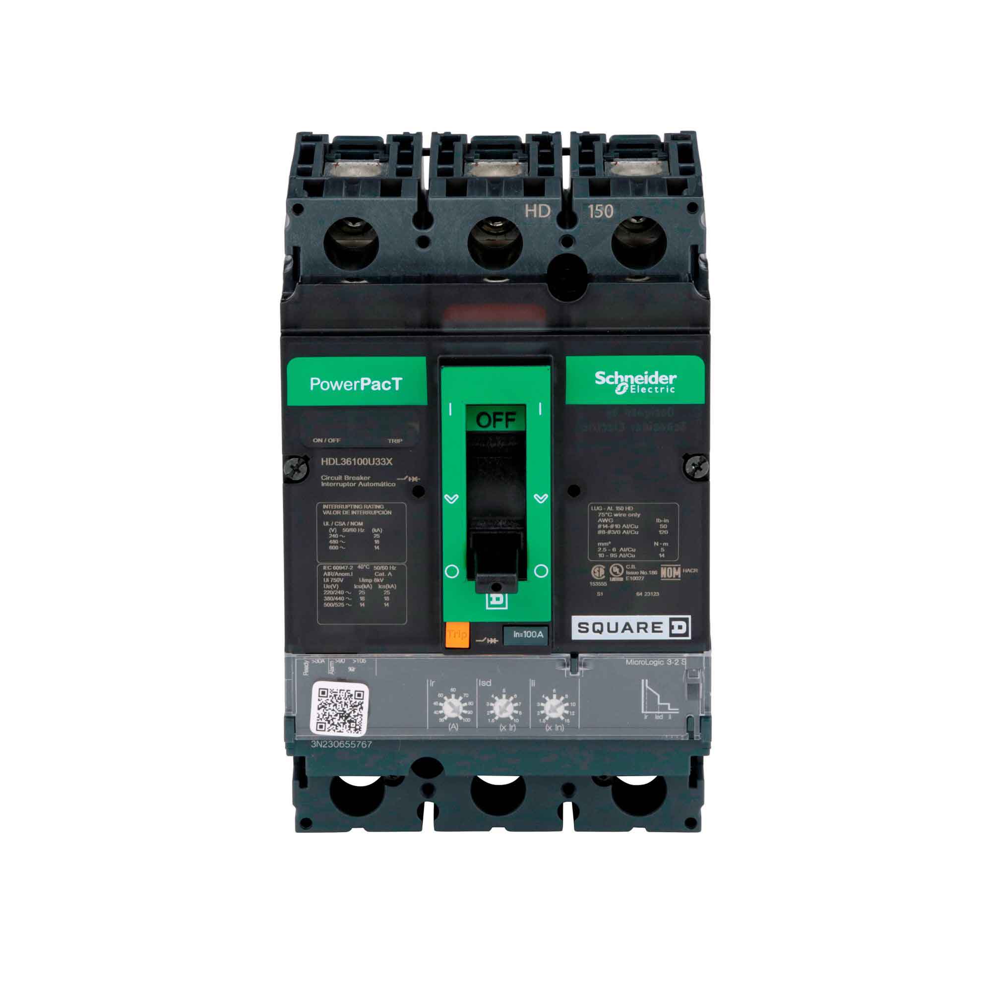 HDL36100U33X - Square D - Molded Case Circuit Breakers