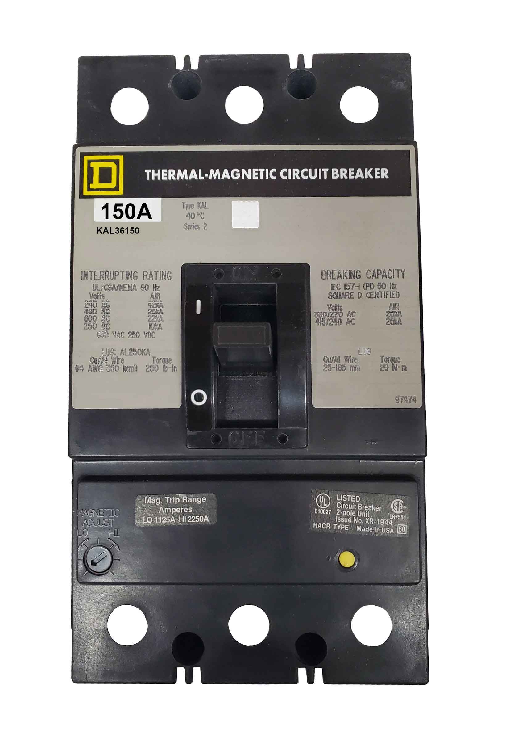 KAL36150 - Square D - Molded Case
Circuit Breakers