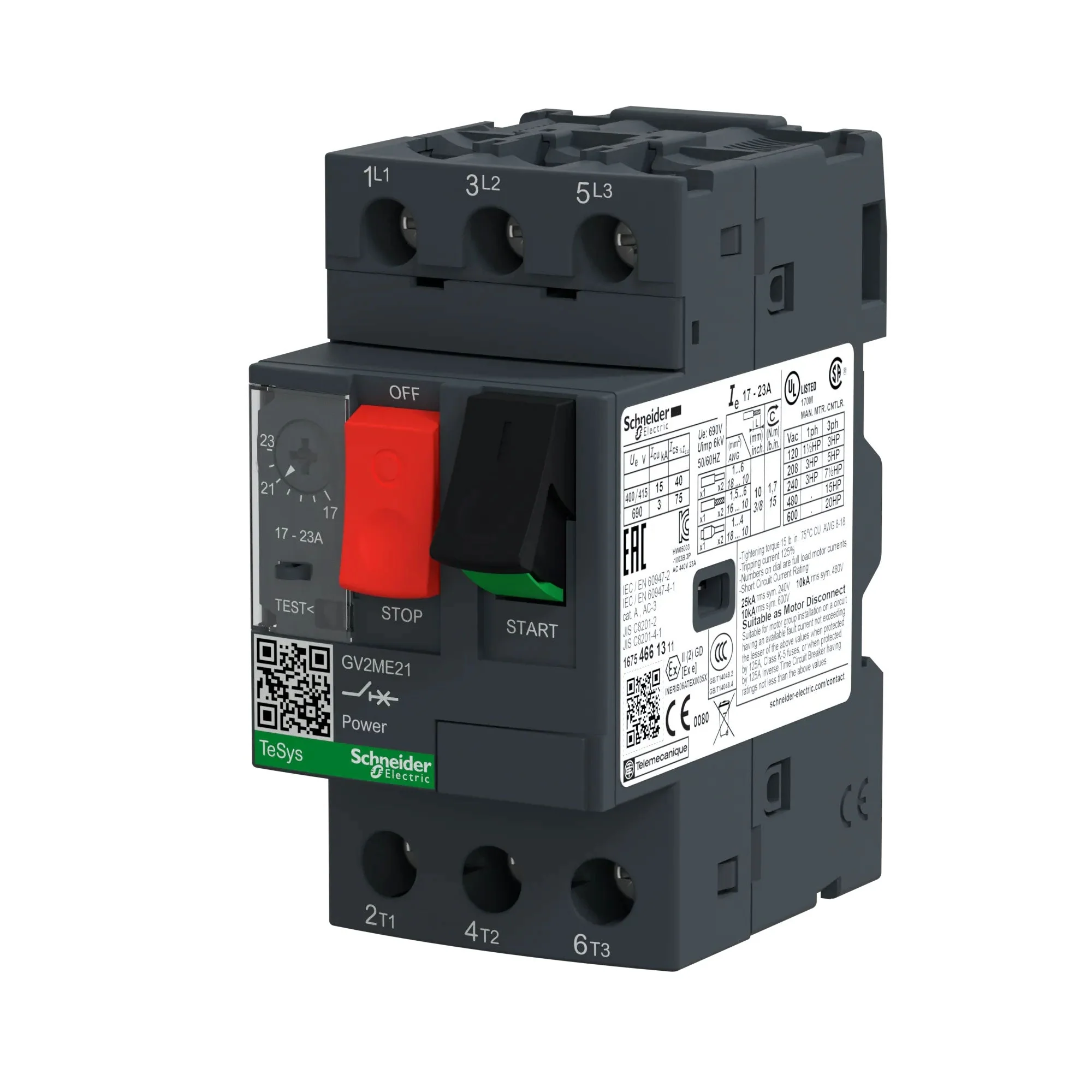 GV2ME21 - Square D - Motor Starter - Image 3
